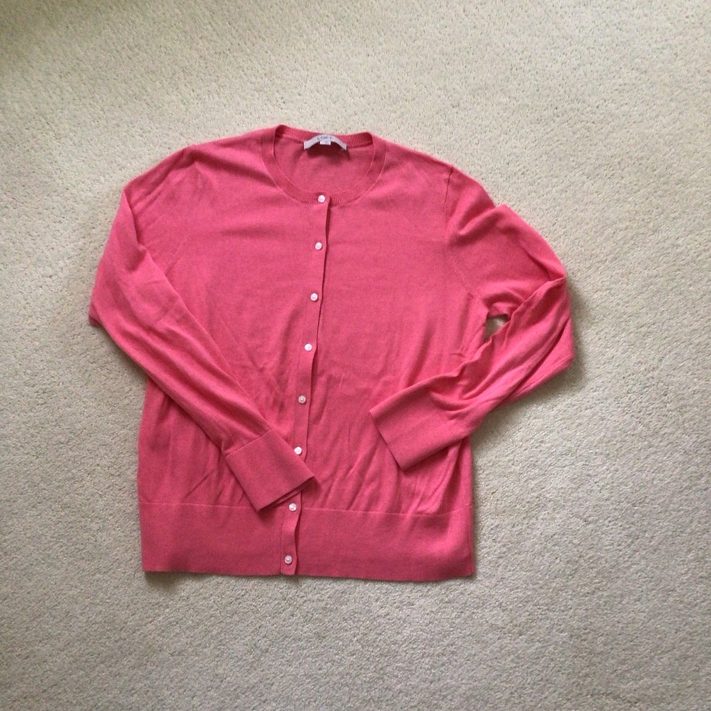 LOFT fine knit cotton cardigan